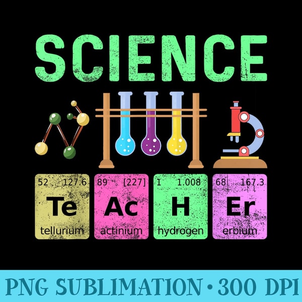 Science Teacher Chemist Physicist Vintage - Download PNG Pictures - Transform Your Sublimation Creations