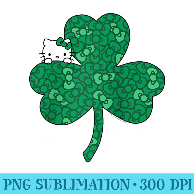 Hello Kitty Clover Bows Saint Patricks Day Raglan Baseball - PNG Transparent Background Download - Fashionable and Fearless