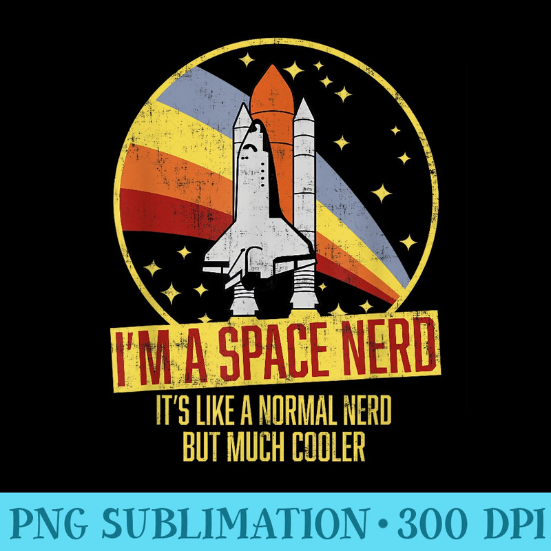 Vintage Space Shuttle Science Fiction Geek Space Nerd - Shirt Clipart Free PNG - Unique And Exclusive Designs