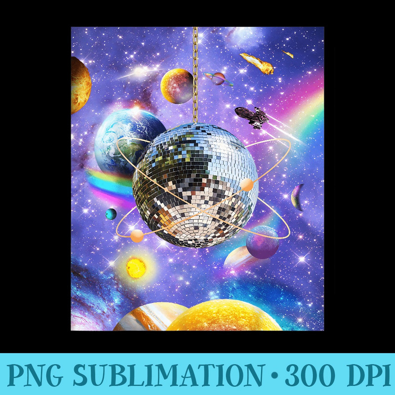 Space Galaxy Disco Ball - Shirt Illustration PNG - Fashionable and Fearless