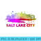 Colorful Salt Lake City Cityscape Souvenir Salt Lake City - PNG Picture Download - Bring Your Designs to Life