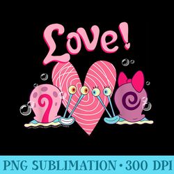 spongebob squarepants valentines love with gary and snellie - png graphics download