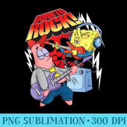 spongebob with patrick star born to rock - png download template
