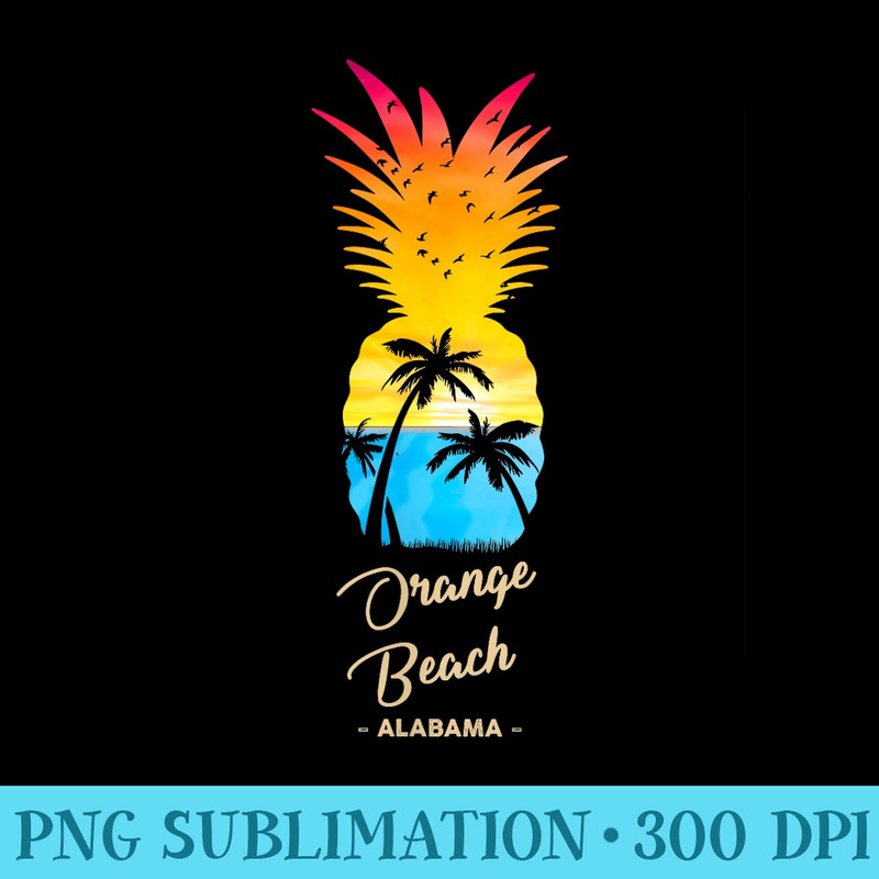 Pineapple Sunset Orange Beach Alabama Souvenir - PNG Image Library Download - Bold & Eye-catching