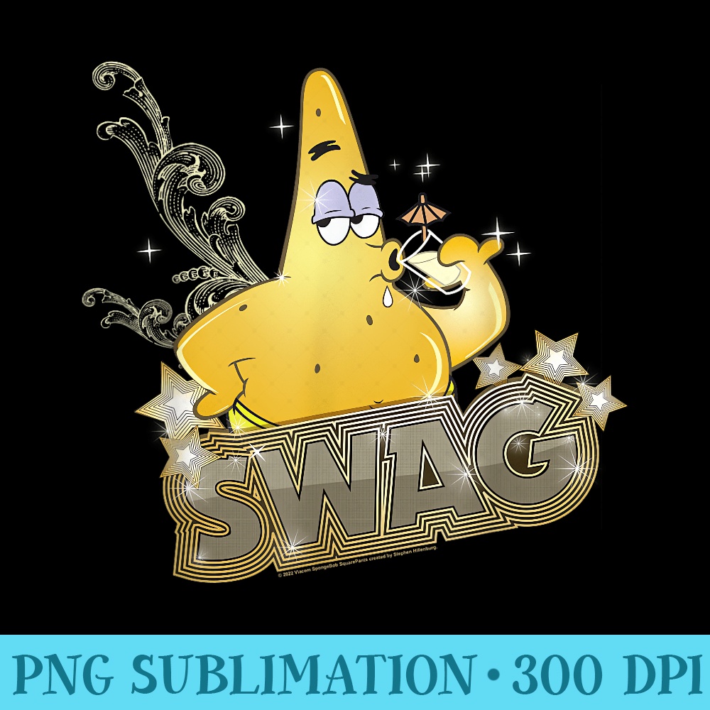 SpongeBob SquarePants Patrick has Swag - High Resolution PNG Download - Unlock Vibrant Sublimation Designs