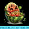 Anime watermelon fruit slice eating ramen noodle bowl kawaii - Shirt Print PNG - Unleash Your Creativity
