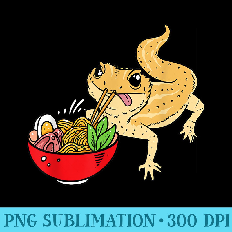 Bearded Dragon Ramen Noodles Reptile Lizard Kawaii - PNG design assets - Unleash Your Creativity