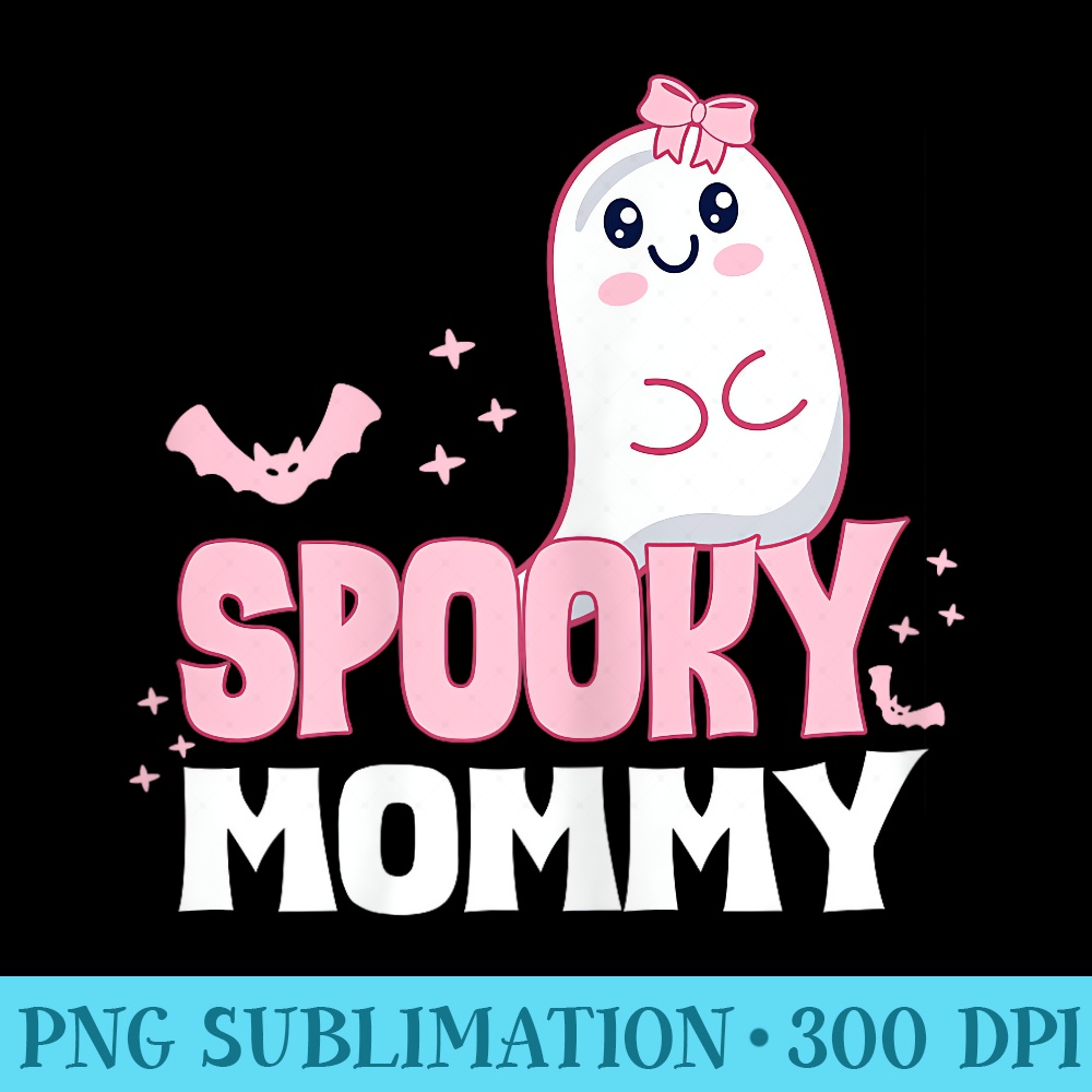 Spooky Mommy Family Cute Pink White Ghost Boo Halloween - PNG design downloads - Vibrant and Eye-Catching Typography