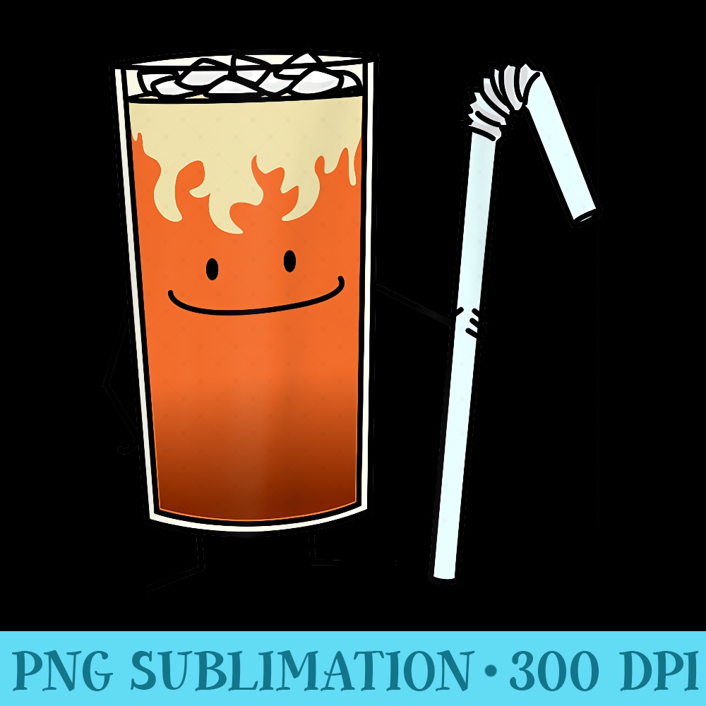 Thai Iced Tea Bendy Straw Happy Drink Thailand - Unique Sublimation patterns - Instant Access To Downloadable Files