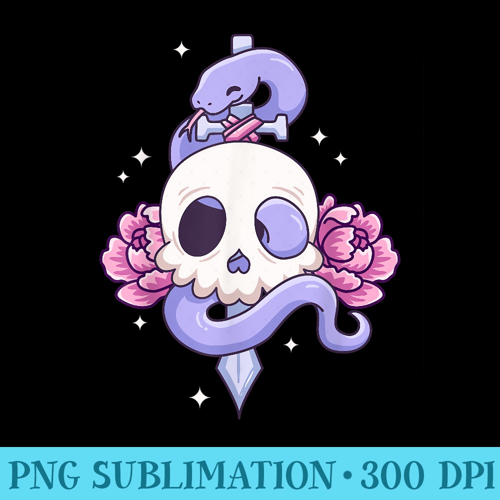 Aesthetic Kawaii Pastel Goth Snake - PNG Download Source - Easy-To-Print And User-Friendly Designs