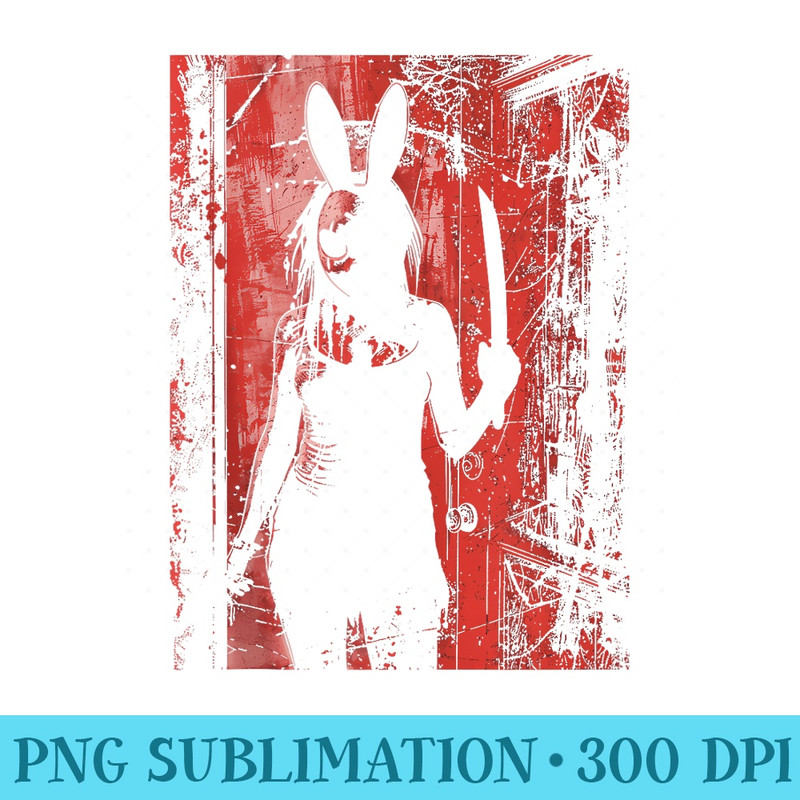 Horror Girl Bunny Mask Red Scary Slasher Goth Creepy Rabbit - PNG Download Resource - Lifetime Access To Purchased Files