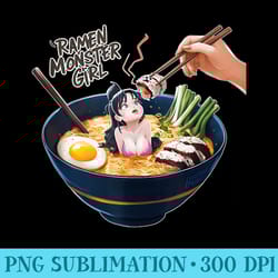 ramen monster anime girl, cup noodles kawaii anime tee tw - png download high quality