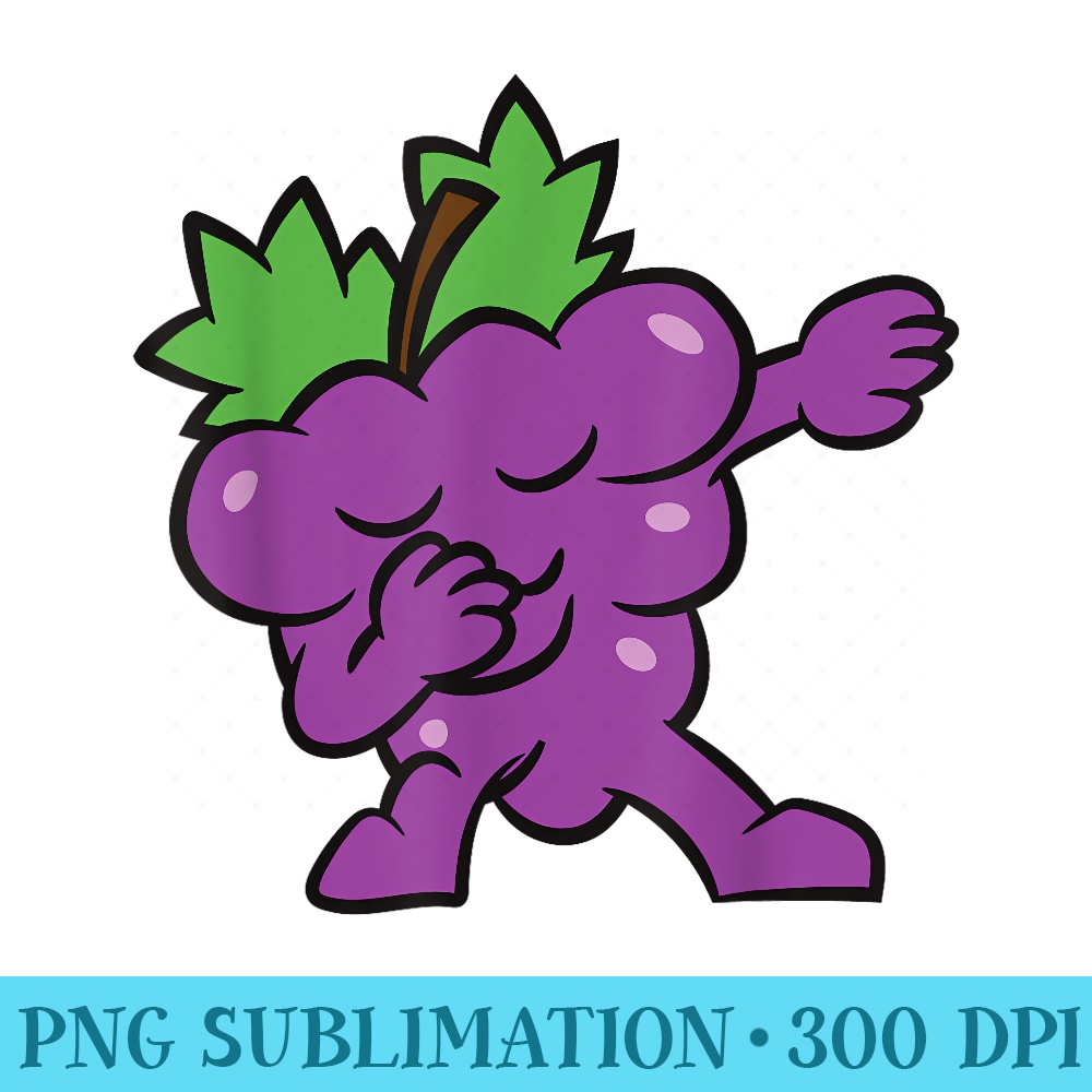 Dabbing Grapes Cute Fruit Kawaii Grapes Dabbing - High Resolution PNG Download - Revolutionize Your Designs