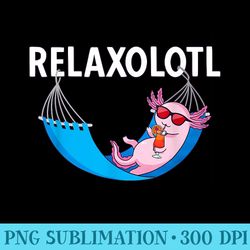 relaxolotl kawaii amphibian relax with sunglasses axolotl - high resolution png download