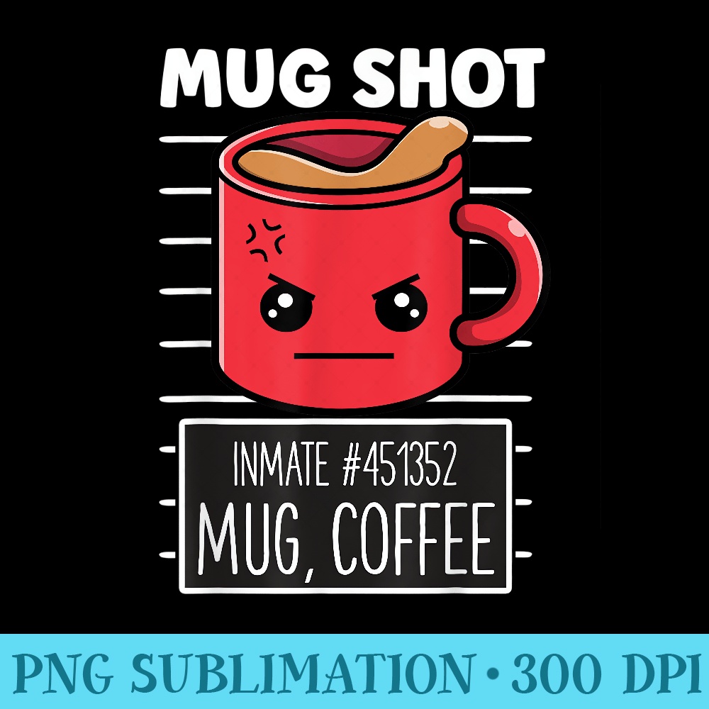 Funny Coffee Mug Shot Coffee Drinker Pun Coffee Lover Humor - Sublimation graphics PNG - Instantly Transform Your Sublimation Projects