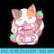 s Strawberry Shake Strawberry Milk Cat Kawaii Neko Anime - Sublimation patterns PNG - Eco Friendly And Sustainable Digital Products