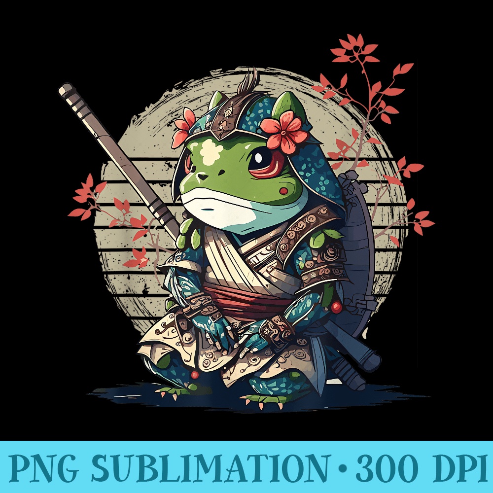 Samurai Frog Warrior Japanese Ninja Frog Kawaii - PNG Download Icon - Add a Festive Touch to Every Day