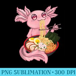 kawaii axolotl ramen japanese anime n girls - png download high quality
