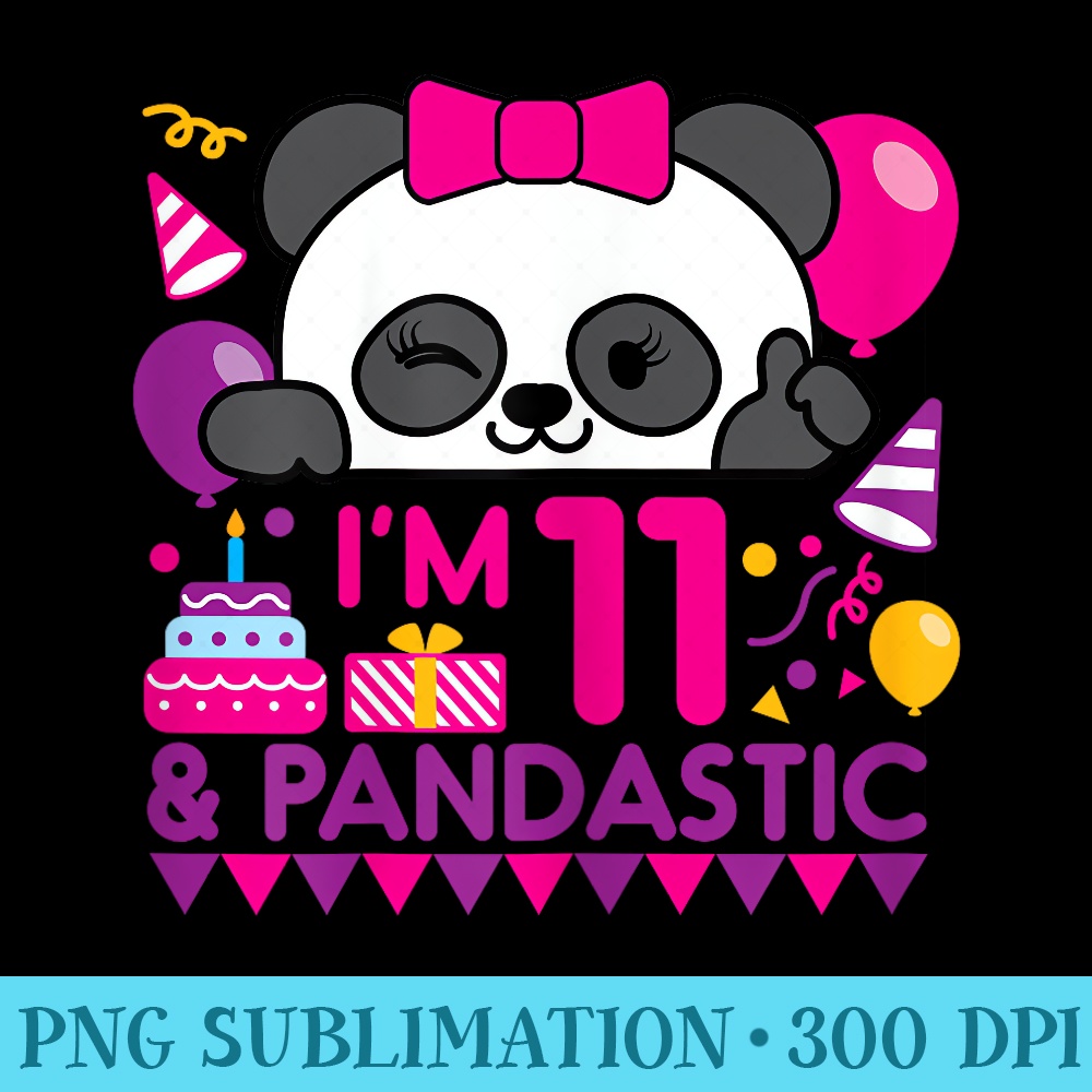 Panda with Balloon 11 Years Old Girls Birthday Party - PNG Download Website - Boost Your Success with this Inspirational PNG Download