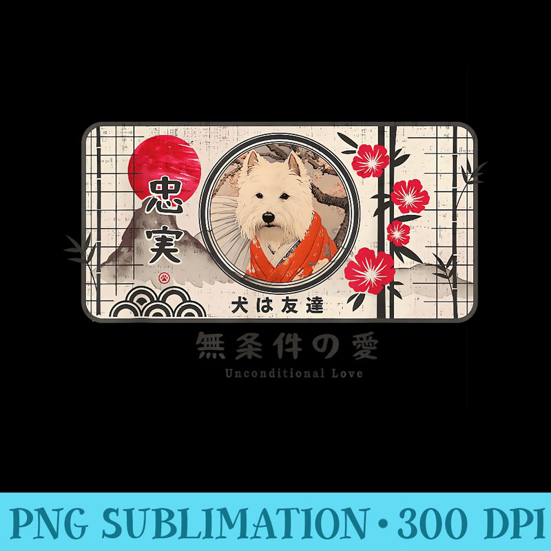 West Highland White Terrier Westie Japanese Dog Loyal Pet - Trendy PNG Designs - Versatile And Customizable Designs