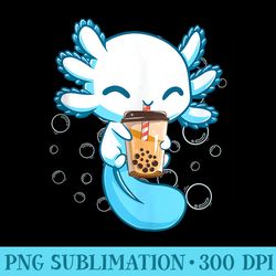 axolotl boba bubble tea kawaii anime japanese n girl - png download button