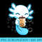 Axolotl Boba Bubble Tea Kawaii Anime Japanese n Girl - PNG Download Button - Defying the Norms