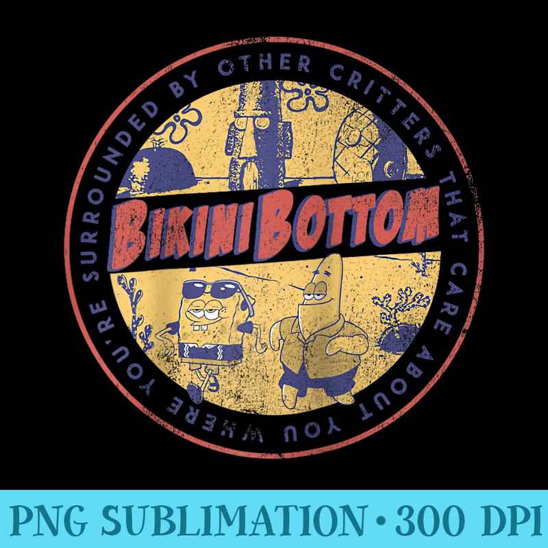 SpongeBob SquarePants Bikini Bottom Badge Raglan Baseball - PNG Templates Download - Unleash Your Creativity