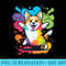 Cool Colorful Kawaii Corgi Dancing - Modern PNG designs - Unleash Your Creativity