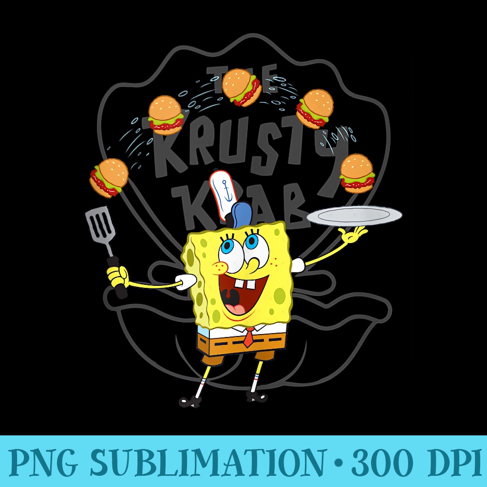 SpongeBob SquarePants The Krusty Krab Krabby Patties Juggle - Sublimation printables PNG download - Premium Quality PNG Artwork