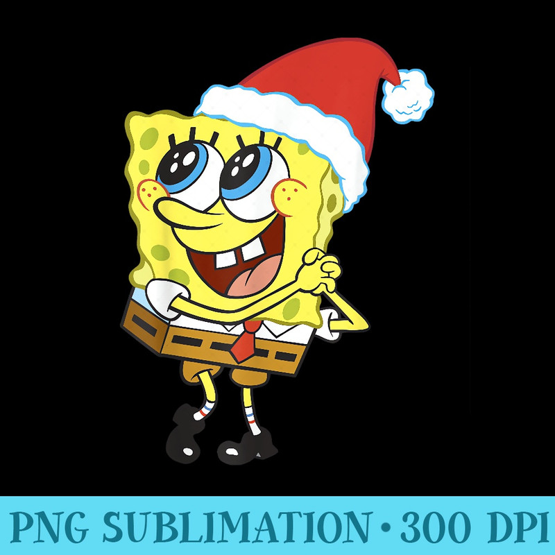 SpongeBob SquarePants Santa Hat Dreaming Of Christmas - Sublimation clipart PNG - Unleash Your Inner Rebellion