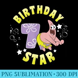 nickelodeon spongebob squarepants patrick star 7th birthday - png transparent background download