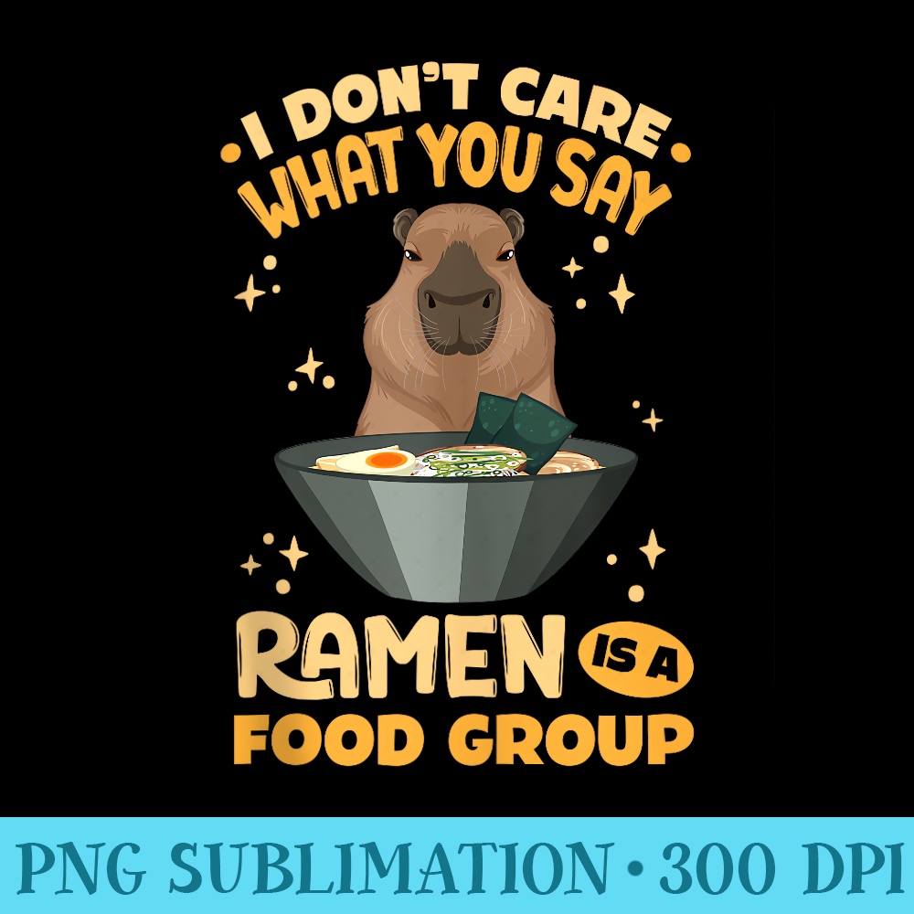 Capybara Ramen - Unique PNG Artwork - Instantly Transform Your Sublimation Projects