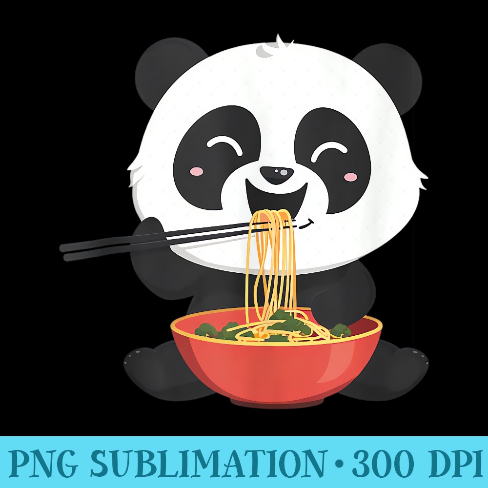 Anime Ramen Panda Bear Retro Japanese Noodles Kawaii Panda - PNG Art Files - Transform Your Sublimation Creations