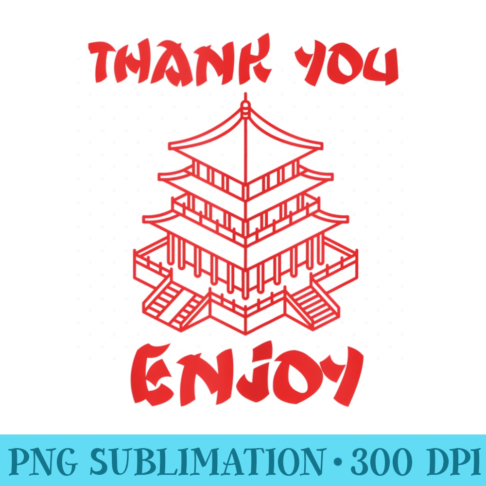Chinese Food Take Out Box Thank You Enjoy House - High Resolution PNG Designs - Trendsetting And Modern Collections