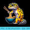 Cute Leopard Gecko Eating Ramen Noodles Reptile Lover Gecko - Shirt Vector Illustration - Perfect for Creative Projects