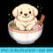 Funny White Labrador Ramen Japanese Kawaii Bowl Girls - PNG Clipart Download - Unique And Exclusive Designs