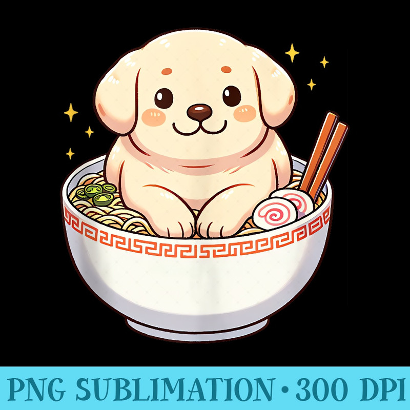 Funny White Labrador Ramen Japanese Kawaii Bowl Girls - PNG Clipart Download - Unique And Exclusive Designs