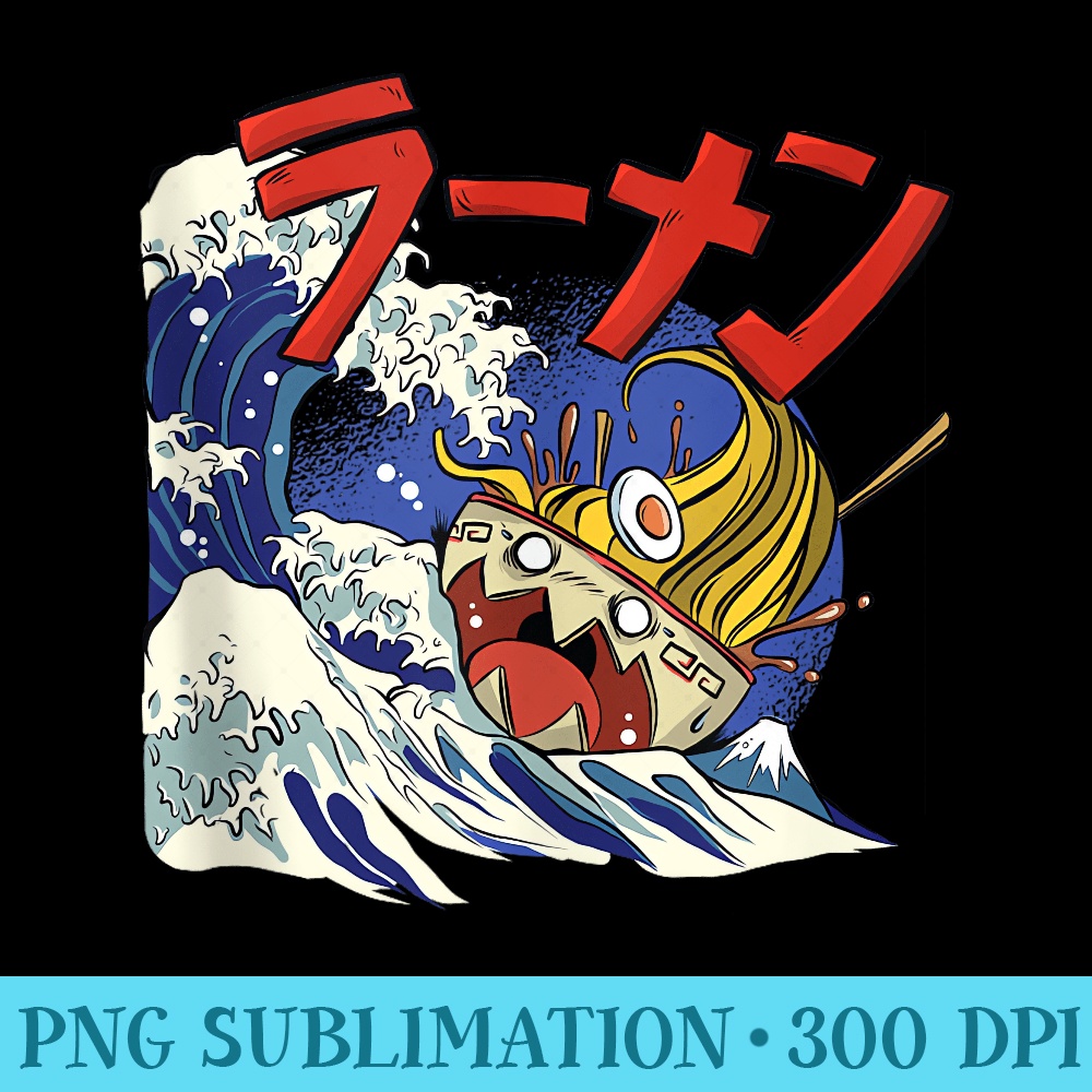 Kanagawa Ramen Otaku Anime Manga Japanese Wave Ramen - Sublimation clipart PNG - Defying the Norms