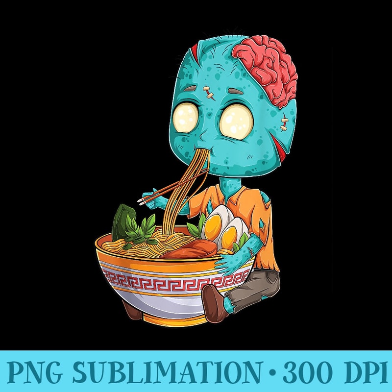 kawaii japanese anime Zombie Halloween ramen Food Lovers - PNG Sublimation - Eco Friendly And Sustainable Digital Products