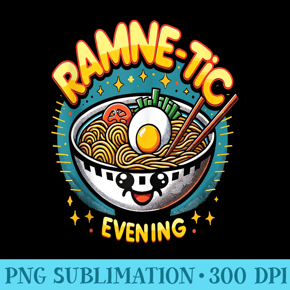 RamneTic Eveningti Embrace Your Love for Ramen - PNG Download Template - Boost Your Success with this Inspirational PNG Download