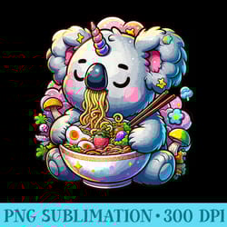 kawaii koala unicorn eating ramen japanese food - png download gallery