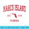 Marco Island Florida FL Vintage Sports Design Red Print - PNG Picture Gallery Download - Stunning Sublimation Graphics