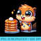 Kawaii Anime Pancake Squirrel - Sublimation PNG download - High Resolution And Print-Ready Designs