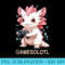 Cute Gaming Axolotl Gamesolotl Anime Kawaii Gamer Axolotl - Sublimation clipart PNG - Perfect for Sublimation Art
