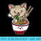 s Kawaii Japanese Anime Ramen Noodle Cat gift - Transparent Shirt Clip Art - Eco Friendly And Sustainable Digital Products