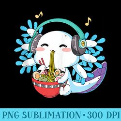 cute ramen axolotl japanese noodles anime otaku nu goth n - high resolution png designs