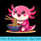Anime Kawaii Axolotl Eating Ramen Noodles n Girl - PNG Clipart Download - Vibrant and Eye-Catching Typography