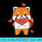Red Panda For Valentines Day Cute Animals With Hearts - Mug Sublimation PNG - Trendsetting And Modern Collections