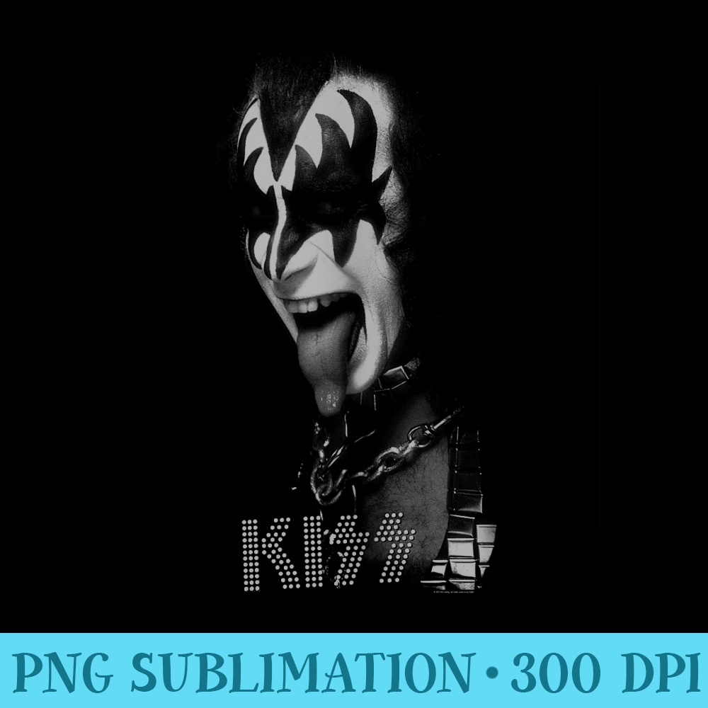KISS Gene Black White - PNG Download Clipart - Premium Quality PNG Artwork
