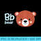 B for Bear with Cute Kawaii Cartoon Bear - PNG File Download - Premium Quality PNG Artwork